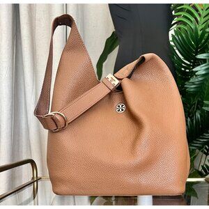 AUTHENTIC TORY BURCH CAMEL BROWN ROBINSON HOBO/SLOUCHY BAG